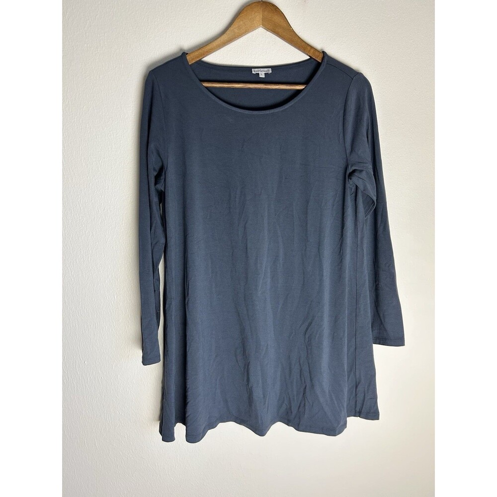 Kettlewell Silky Long Sleeve Top Tee Size L Gray Tunic Scoop Neck Minimalist